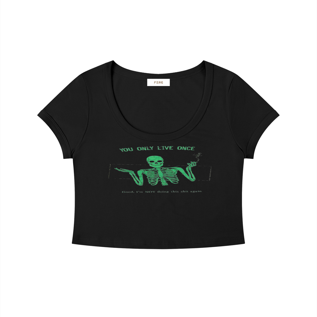Women's Solid Color Slim Crop T-Shirt
