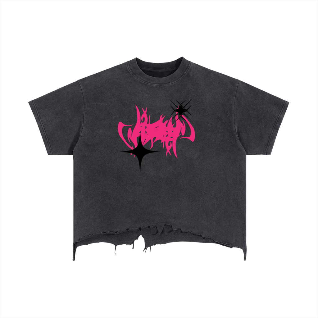 Vintage Wash Boxy Distressed Hem T-Shirt