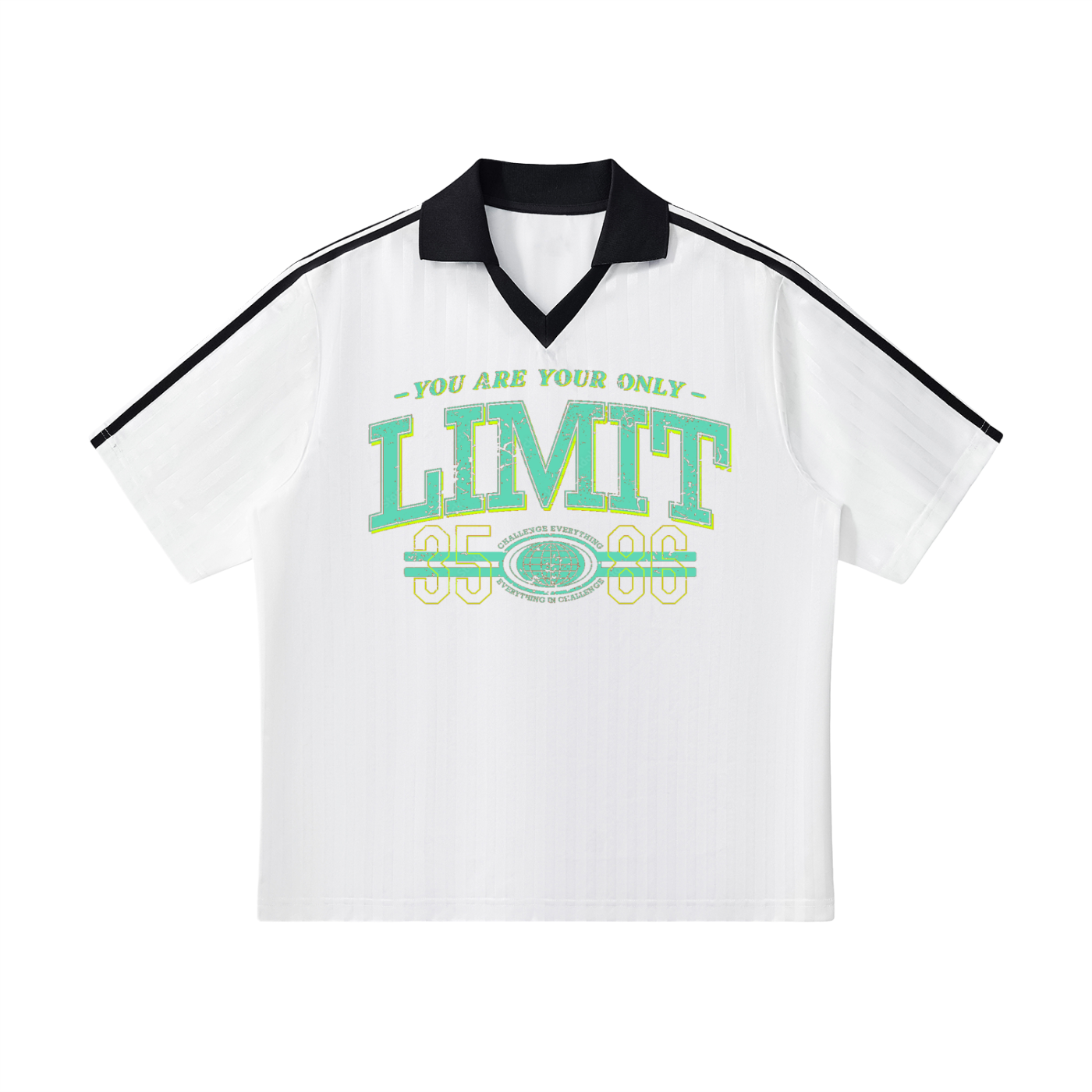 Contrast Collar Striped Soccer Jersey