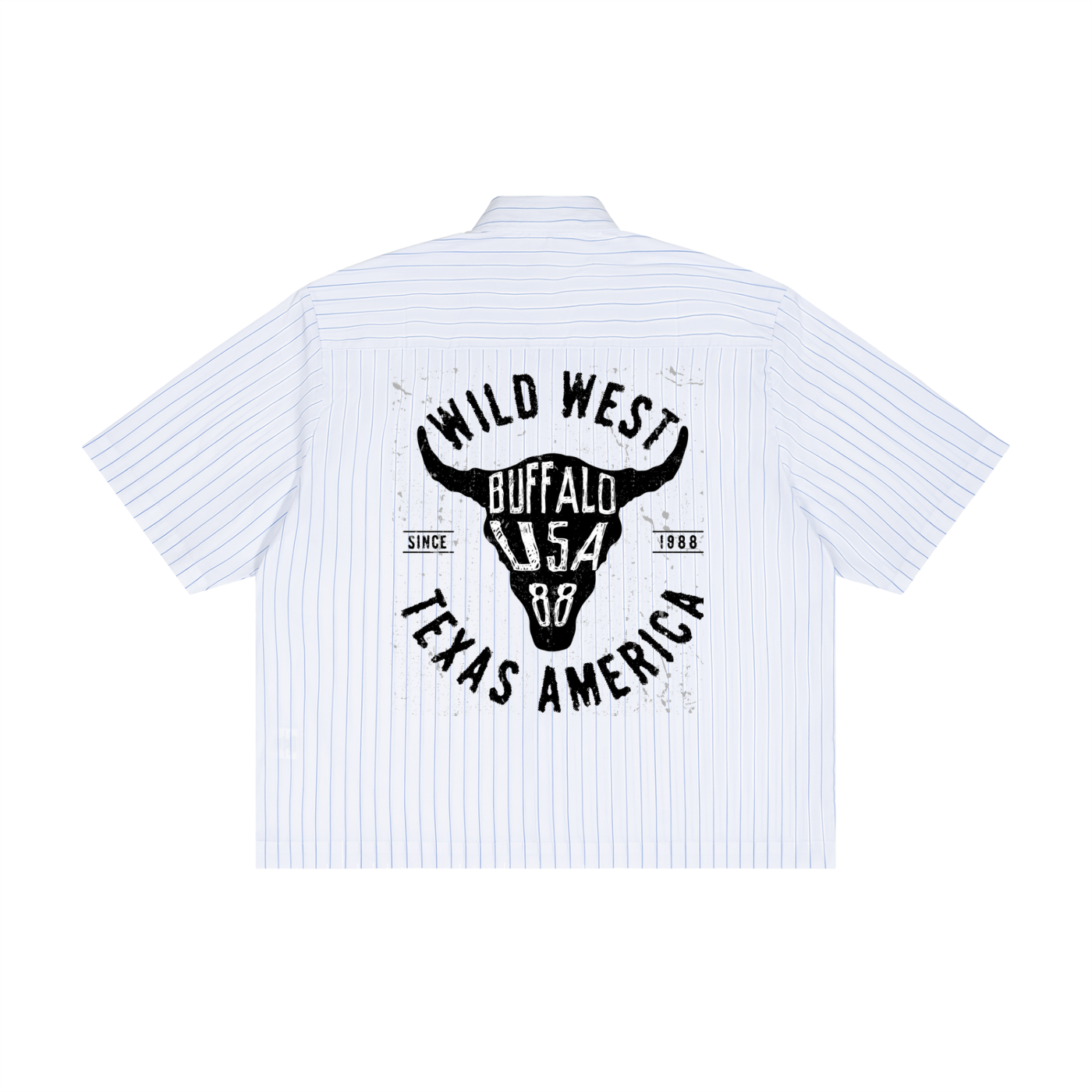 Unisex Striped Boxy Button-Up Shirt