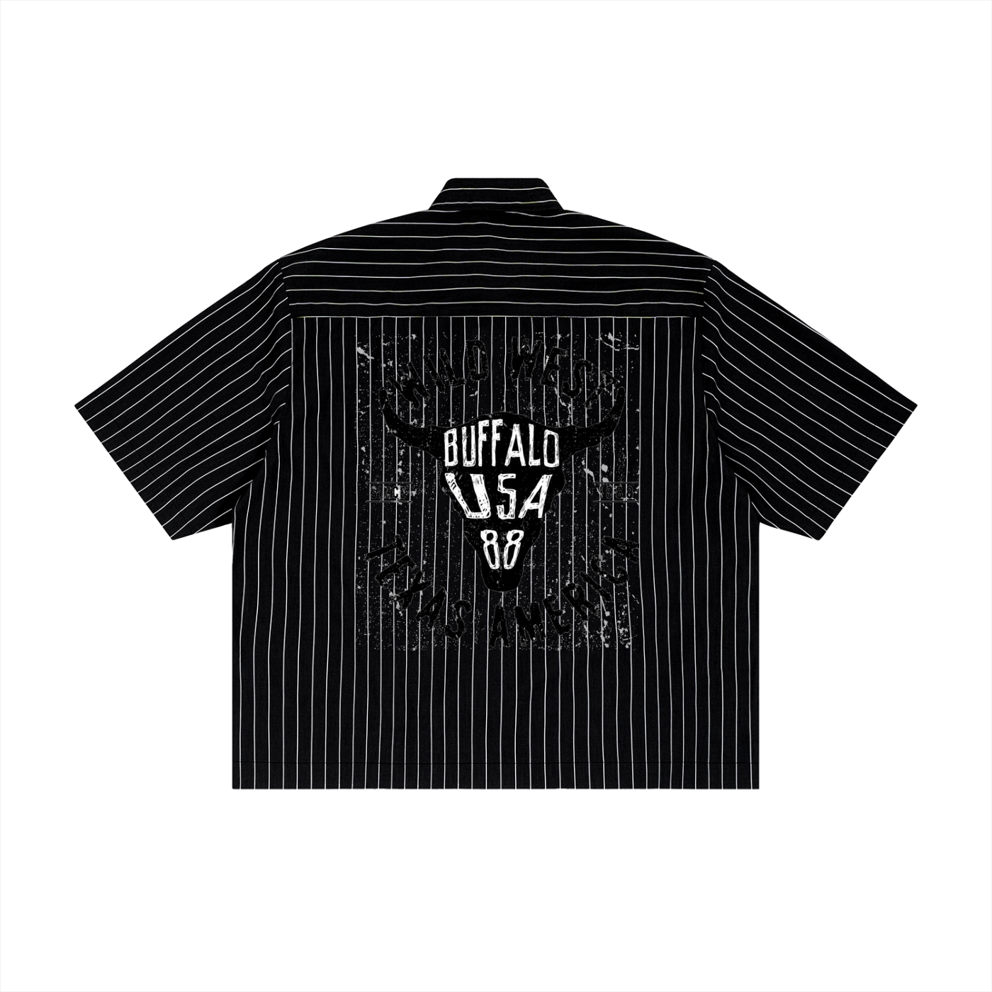 Unisex Striped Boxy Button-Up Shirt