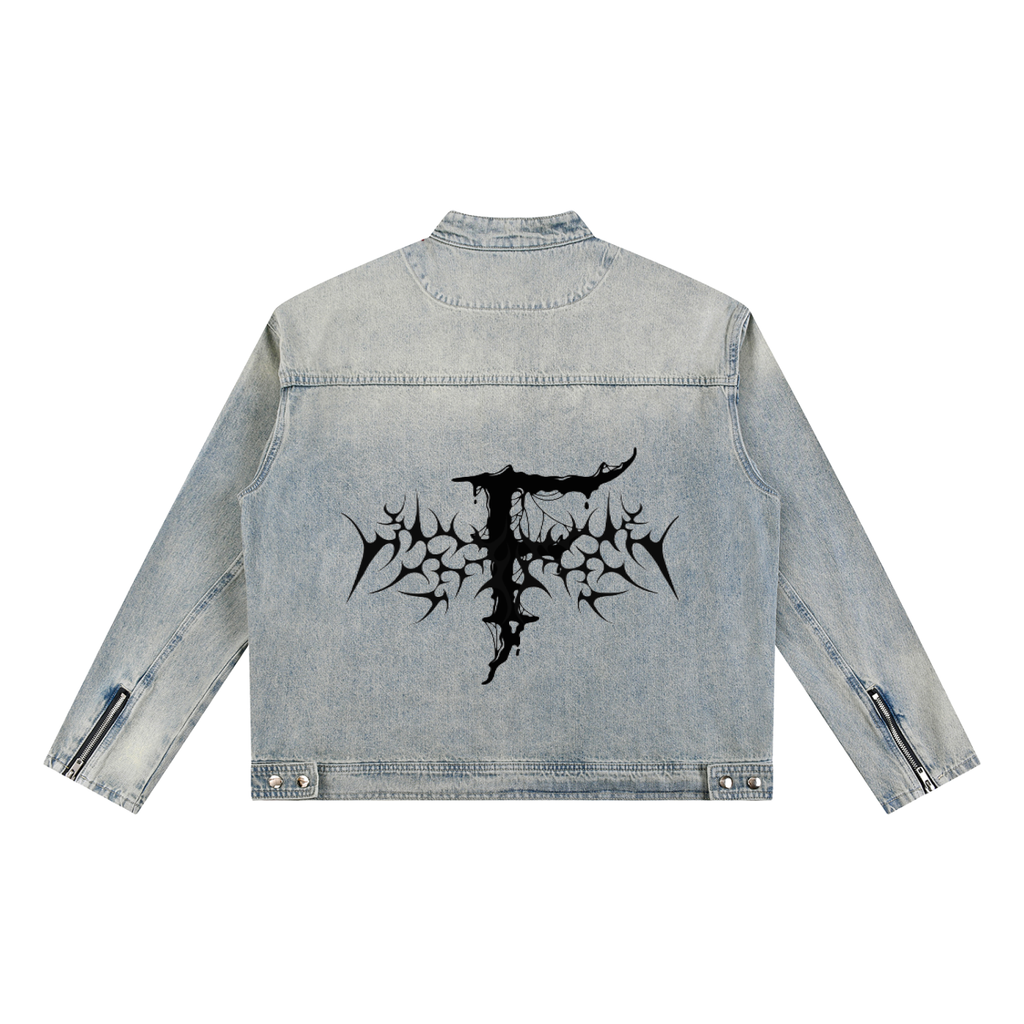 Vintage Wash Zip Denim Jacket