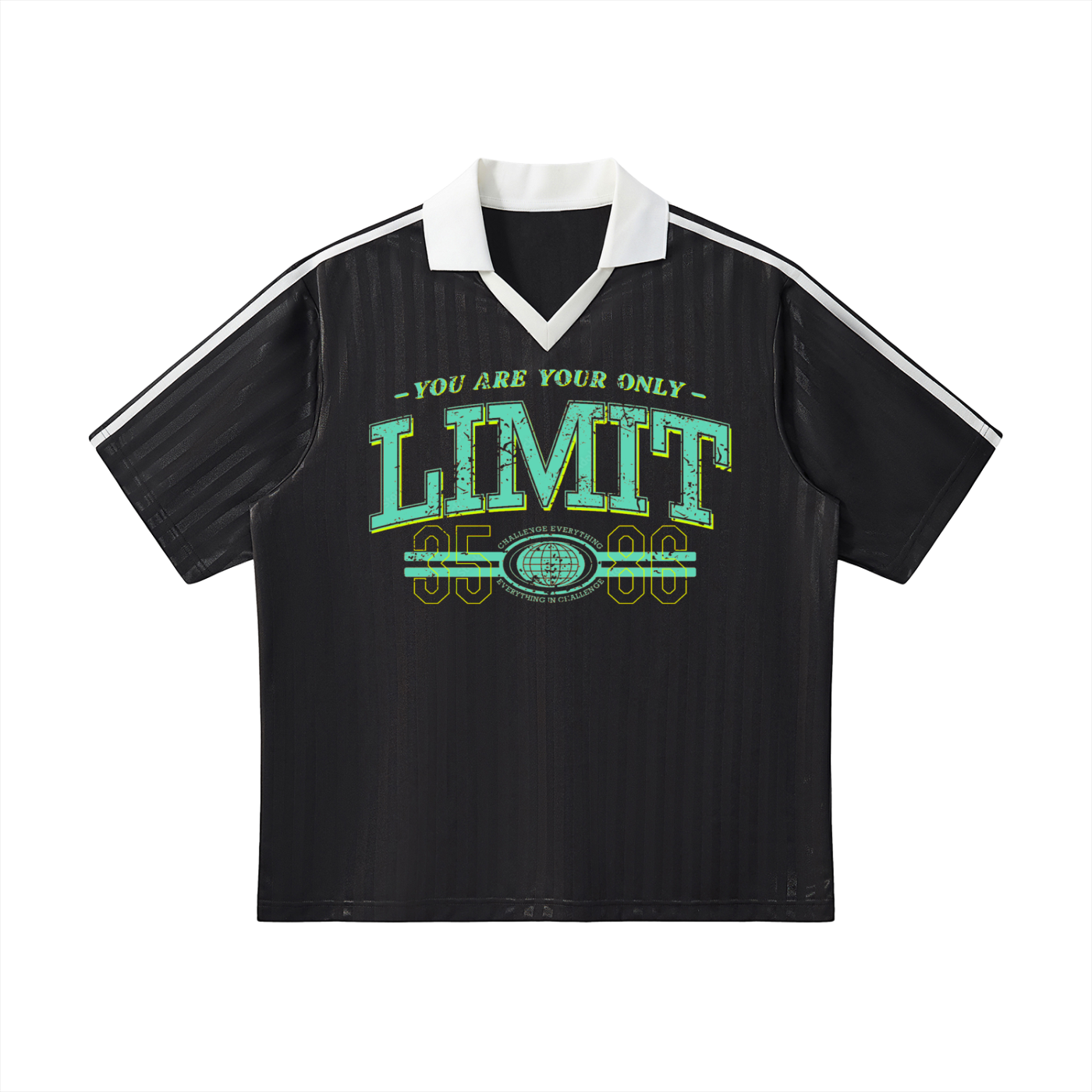 Contrast Collar Striped Soccer Jersey