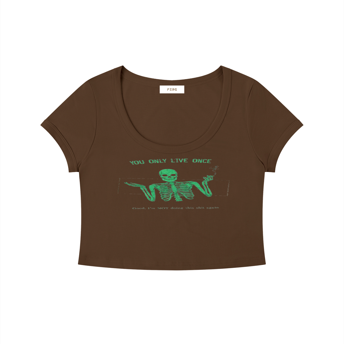 Women's Solid Color Slim Crop T-Shirt