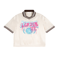 Contrast Stripes Polo Collar T-Shirt