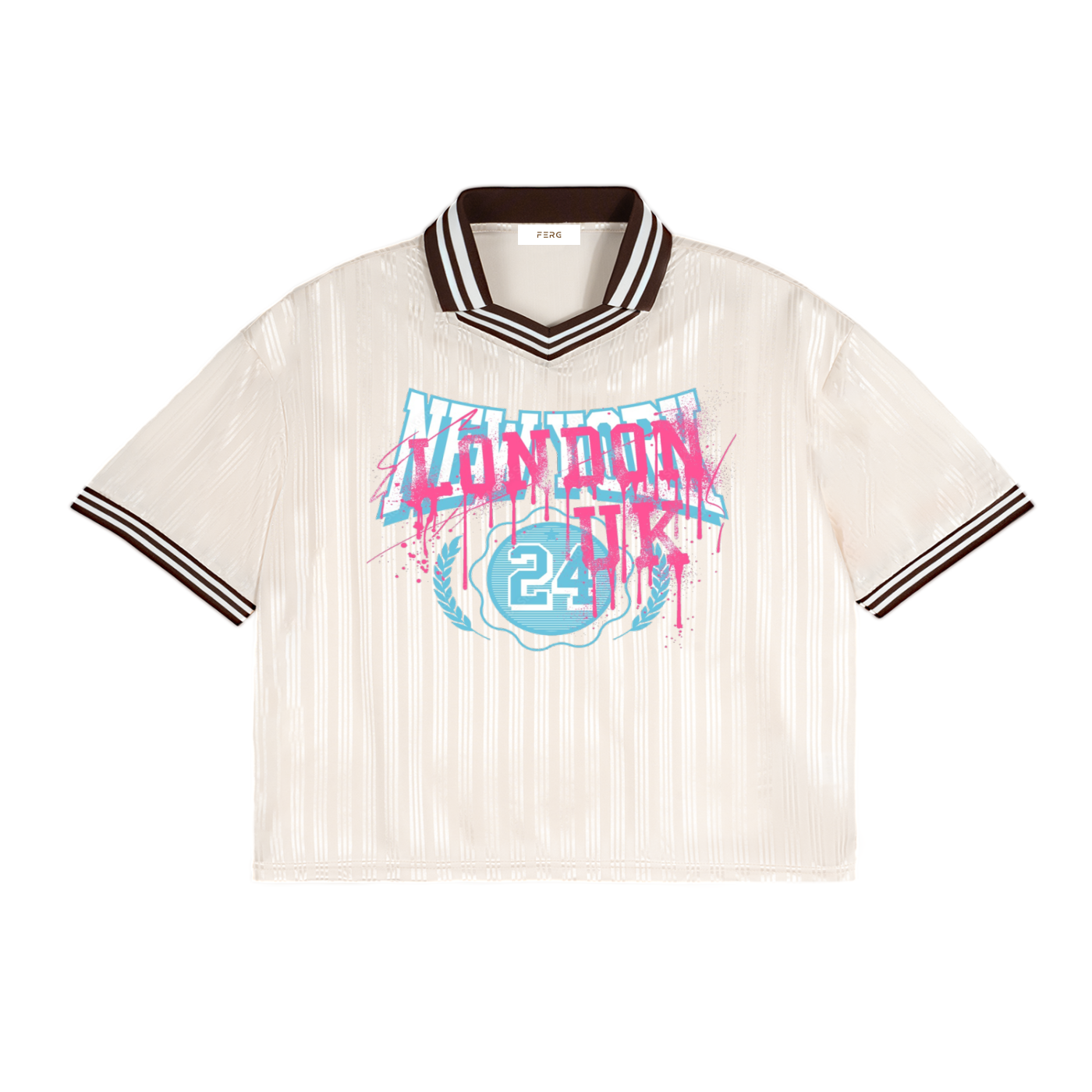 Contrast Stripes Polo Collar T-Shirt