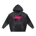 Vintage Washed Frayed Fleece Hoodie