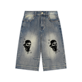 Vintage Wash Baggy Denim Shorts
