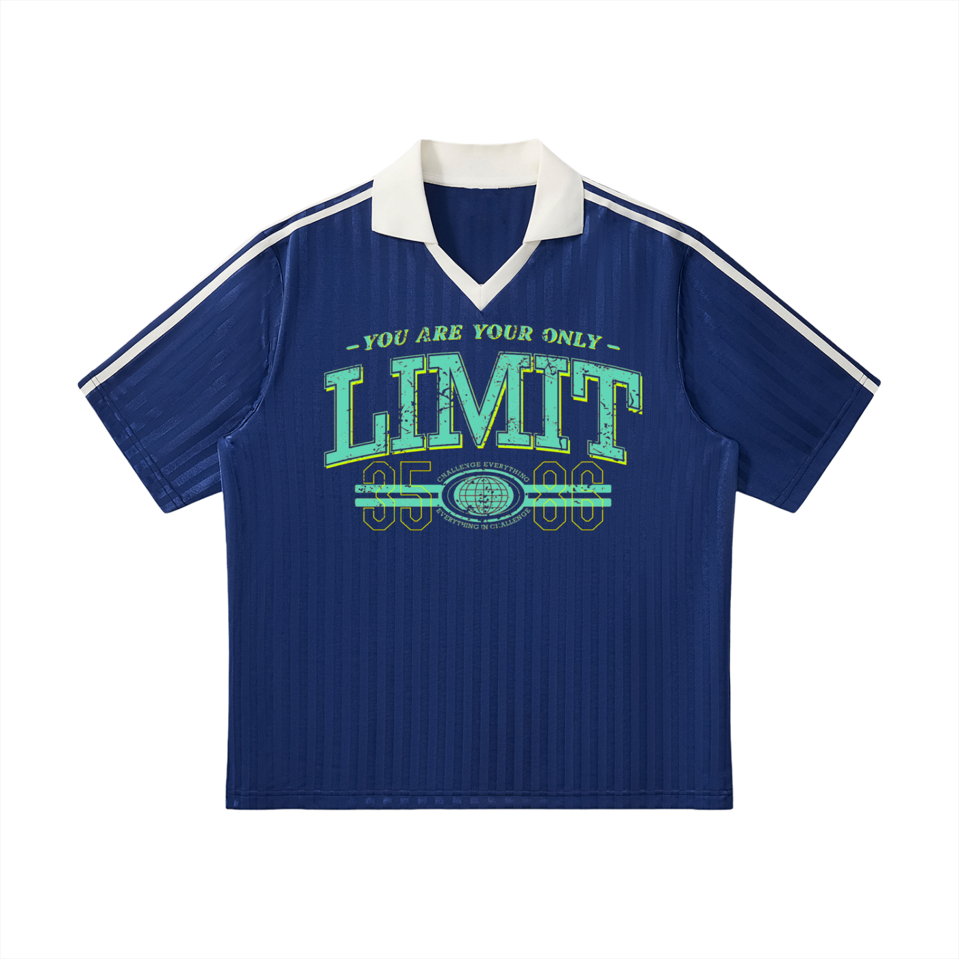Contrast Collar Striped Soccer Jersey
