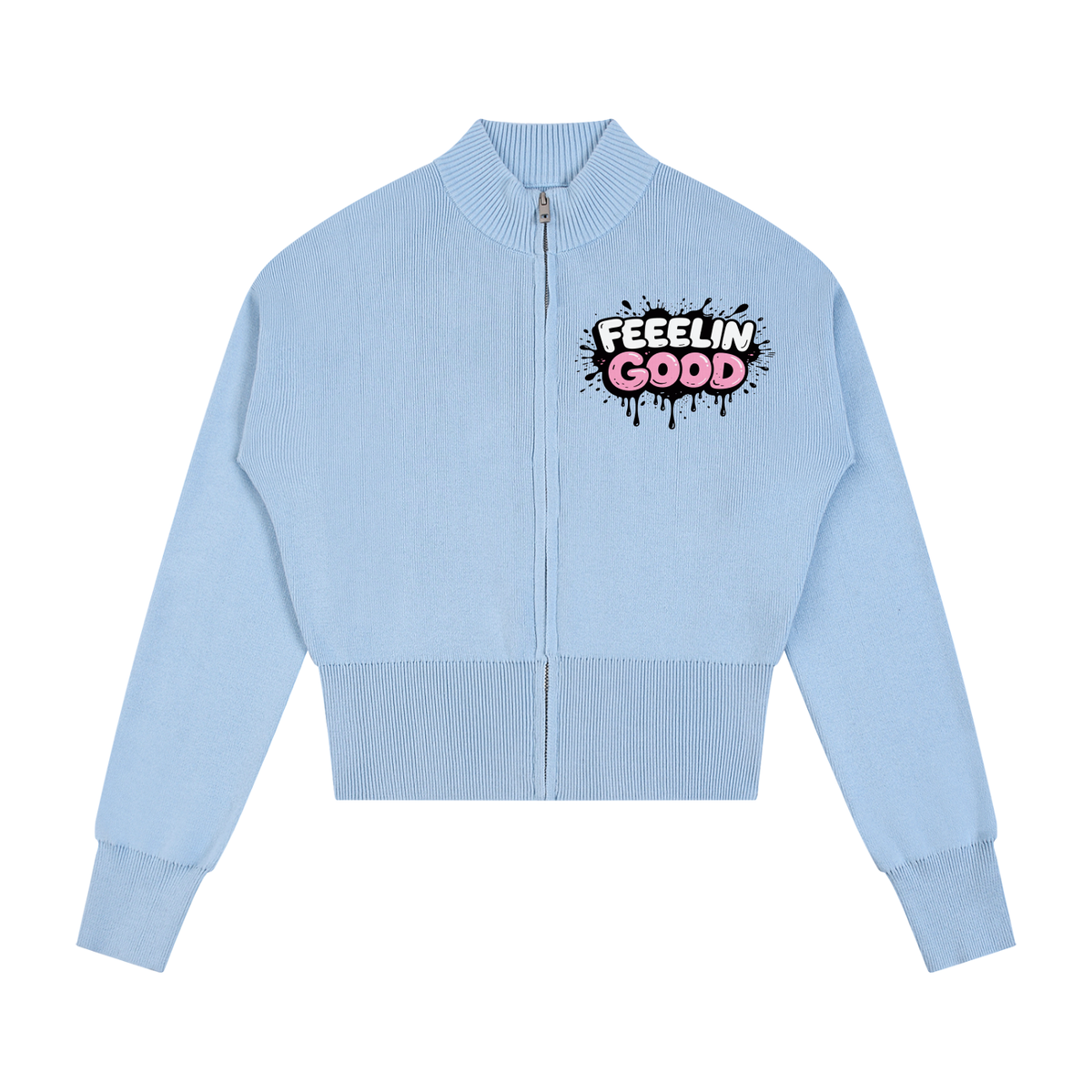 Women’s Mock Neck Zip Up Cardigan
