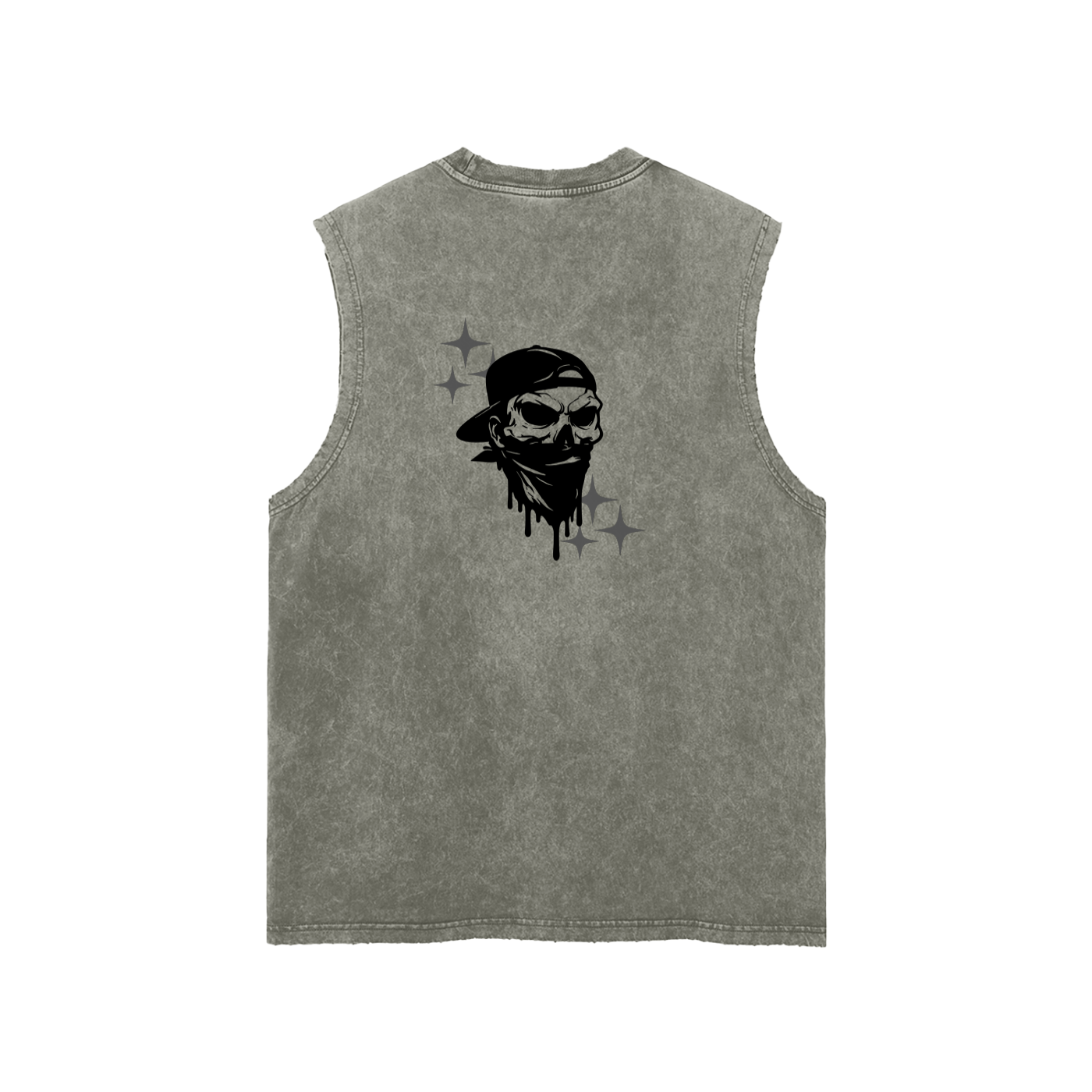 Snow Washed Frayed Hem Tank Top