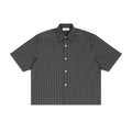 Unisex Striped Boxy Button-Up Shirt
