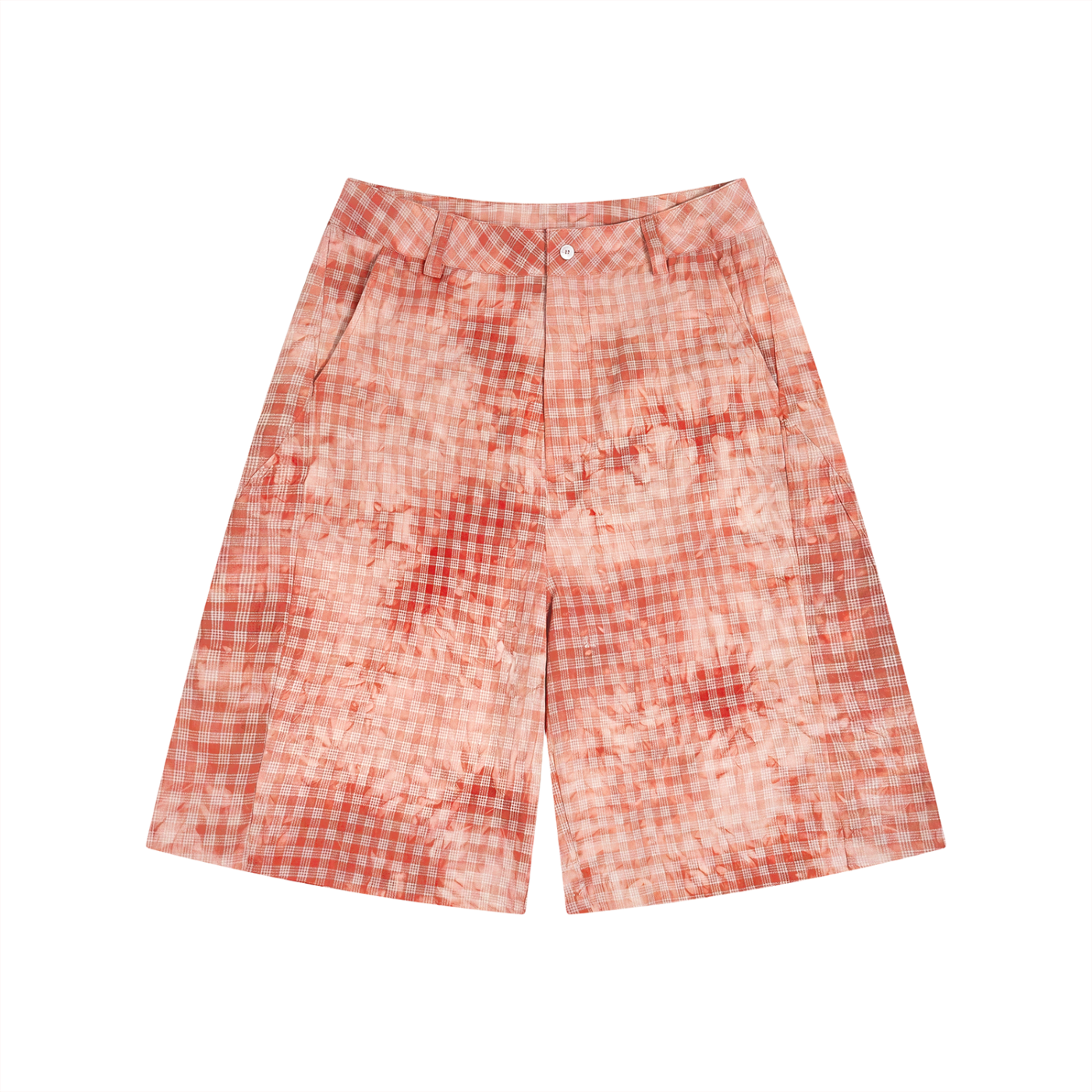 Unisex Vintage Wash Plaid Shorts
