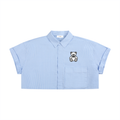 Women’s Striped Boxy Cropped Shirt