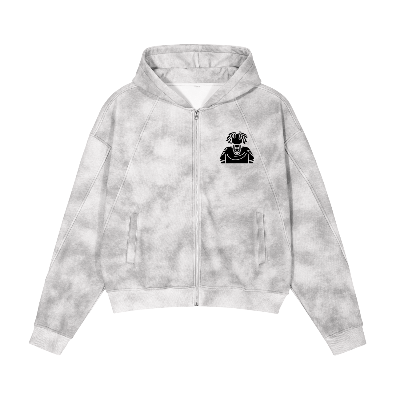 Dirty Washed Zip-Up Fleece Hoodie
